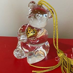 Gorham Lead Crystal Teddy Bear Ornament